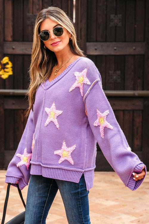 Aubrey Brushed Star Oversize Sweater