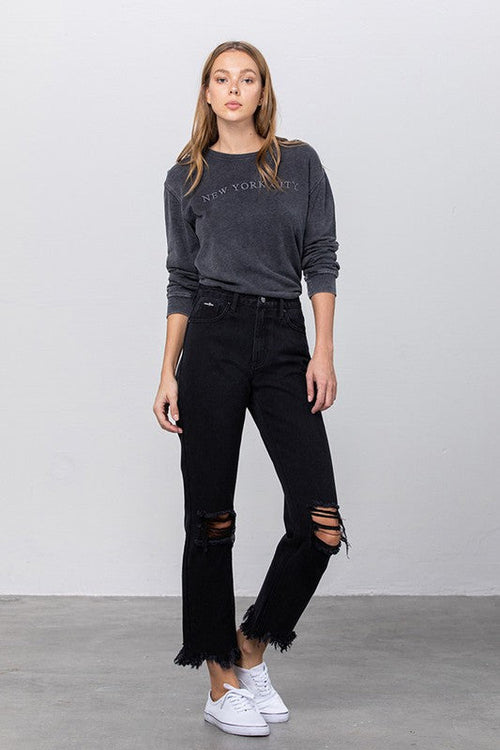 INSANE GENE DESTROYED STRAIGHT JEANS
