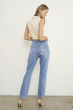INSANE GENE HIGH RISE DISTRESSED GIRLFRIEND JEANS