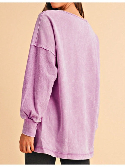 Cotton Mineral Acid Washed Oversized Sweatshirt