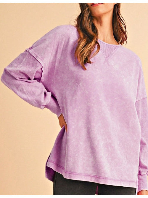 Cotton Mineral Acid Washed Oversized Sweatshirt
