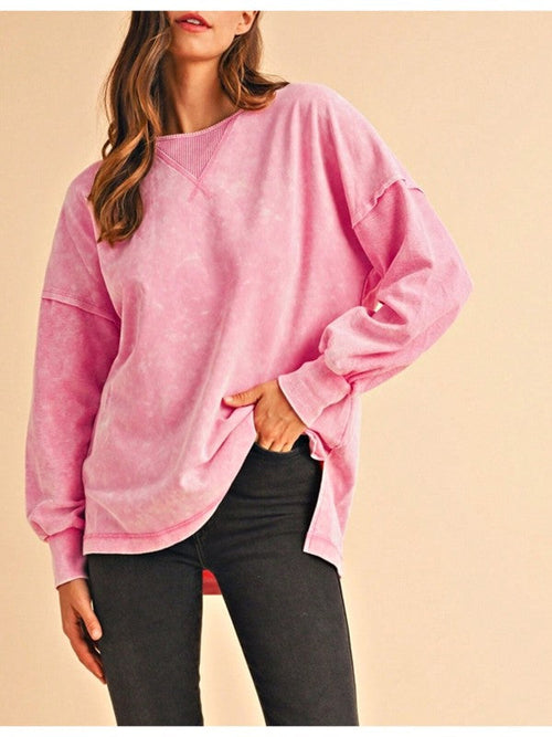Cotton Mineral Acid Washed Oversized Sweatshirt