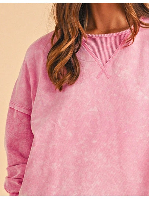 Cotton Mineral Acid Washed Oversized Sweatshirt