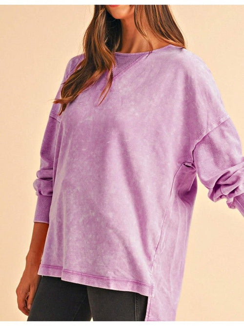 Cotton Mineral Acid Washed Oversized Sweatshirt