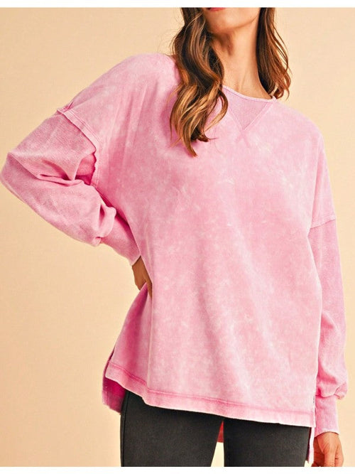 Cotton Mineral Acid Washed Oversized Sweatshirt