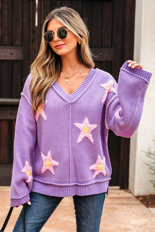 Aubrey Brushed Star Oversize Sweater
