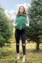 Cropped Corduroy Puffer Vest