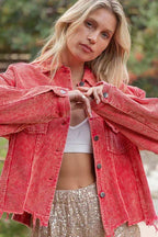 POL Button Down Corduroy Trucker Jacket