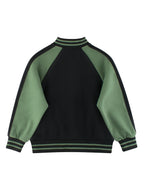 Boys and Girls Letters and Stars Printed Contrast Design Color Patchwork Single Breasted Baseball Coat